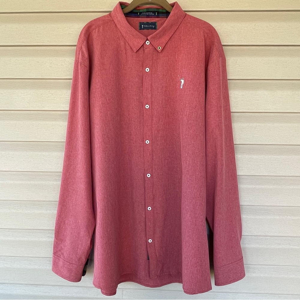 William Murray Men's Red Classic Button Down Golf Shirt Size XXL